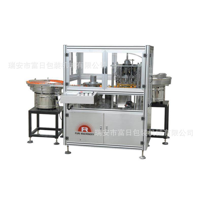 全自动瓶盖压旋组装一体机；饮料食用油瓶盖来样报价，按样制造