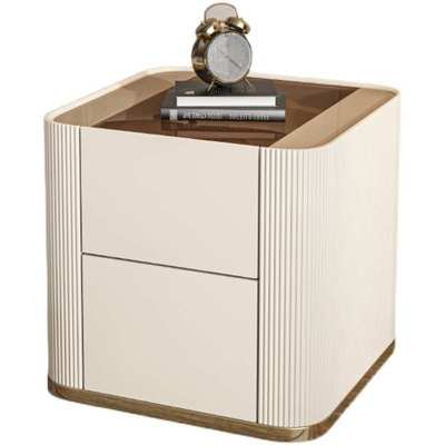 SNAA17简约现代轻奢玻璃床头柜床边柜小户型迷你收纳一体储物柜