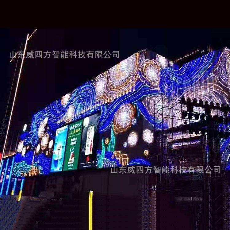 2021新年美陈幕墙墙体亮化商场玻璃霓虹灯led彩灯大型灯饰画