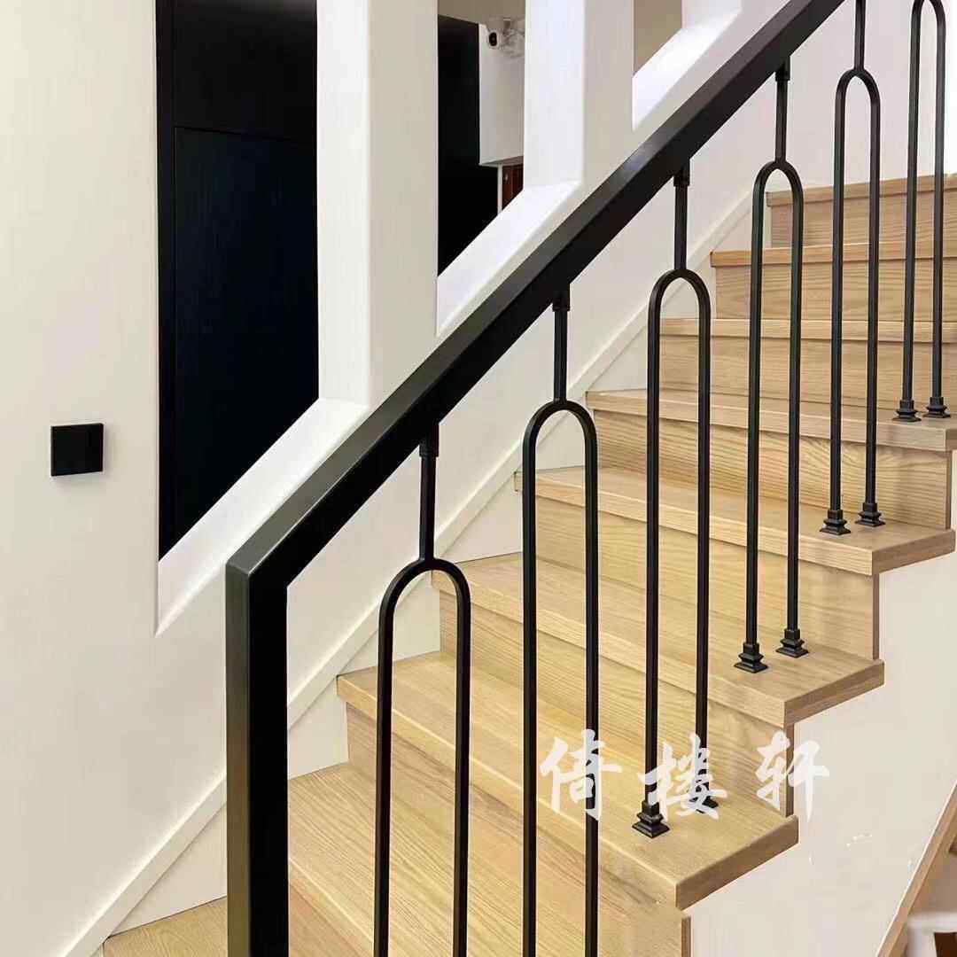 室内楼梯扶手栏杆实木护栏立柱老人侧挂自装农村自建房阁楼别墅简