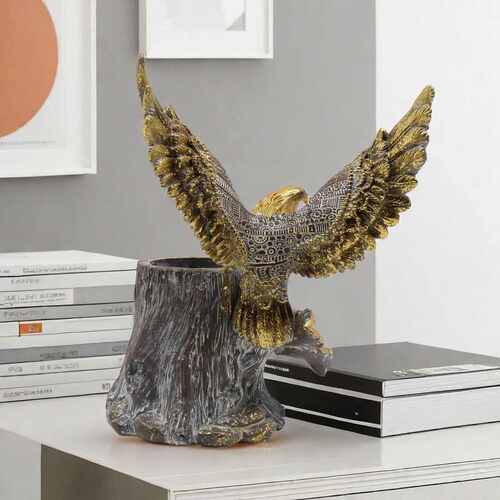 新品北欧老鹰笔筒创意家居酒柜装饰品办公室摆设树脂工艺品摆件批