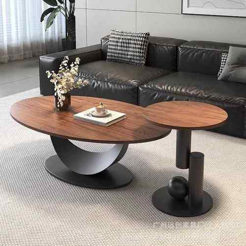 形椭圆茶几家用轻奢简1约户型沙小厅发边桌子极简客小茶几圆桌组