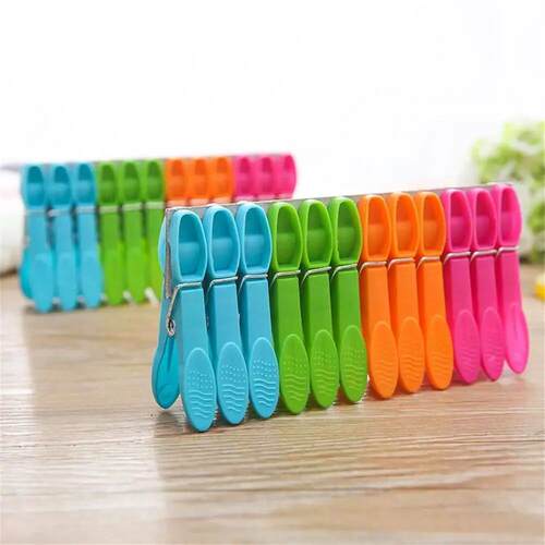 24Pcs Plastic Laundry Clothes Pins Hanging Pegs Clips Househ