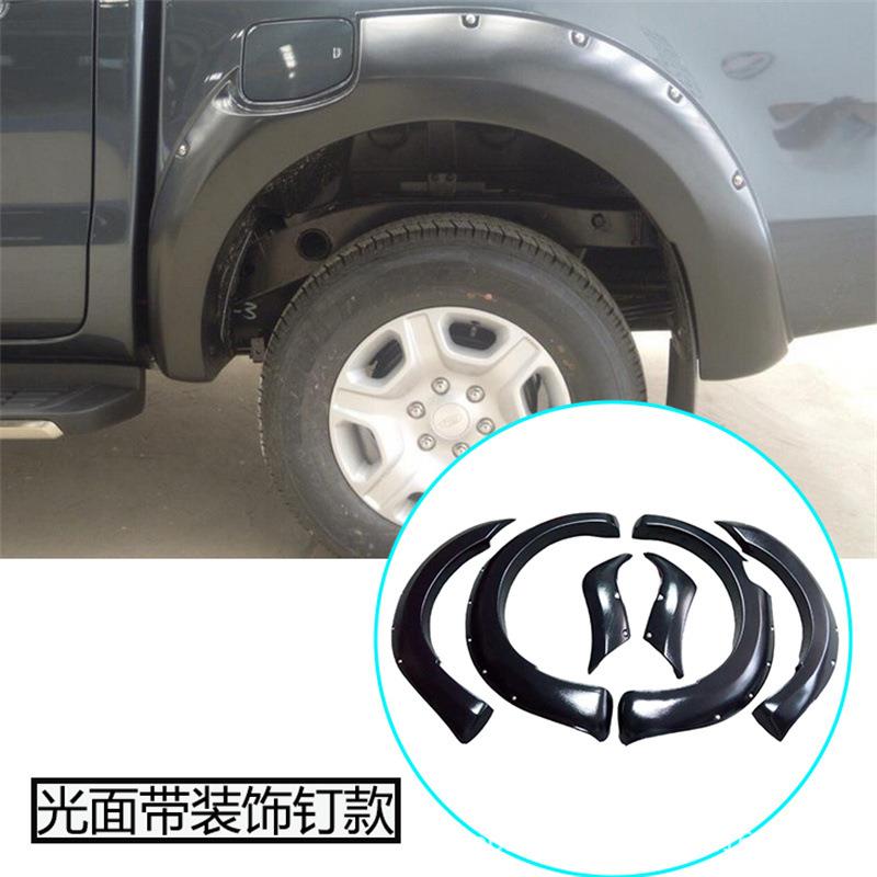 适用12-14FORD福特ranger轮眉T6加宽轮眉带钉款光面皮纹轮眉DUKE