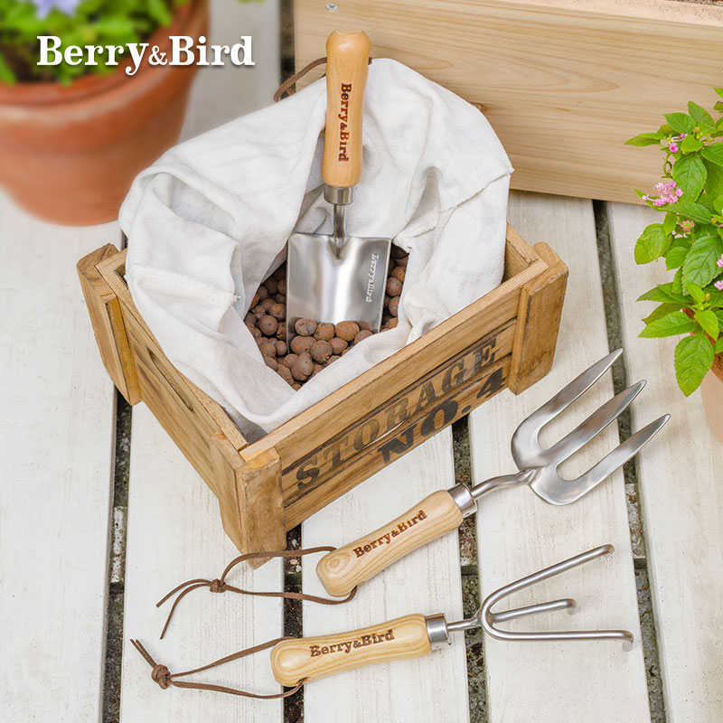 Berry&Bird不锈钢园艺工具三件套装小铲子家用种花换盆挖松土花铲