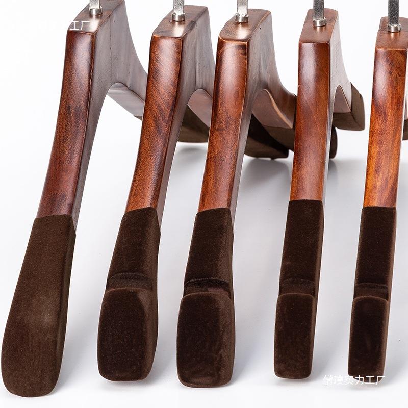 实木挂衣架服装店家用男女装儿童木质衣撑加厚大号植绒防滑衣服撑