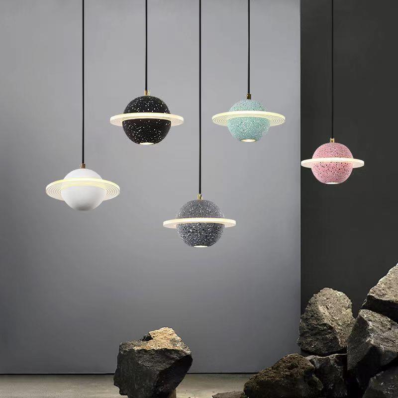 北欧创意卧室吧台小吊灯餐桌咖啡厅酒吧床头圆球水泥水磨石装饰灯