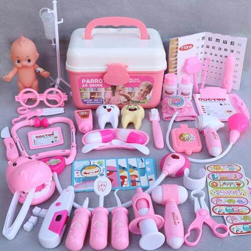 儿童玩具Children doctor toy girl boy medical box injection.