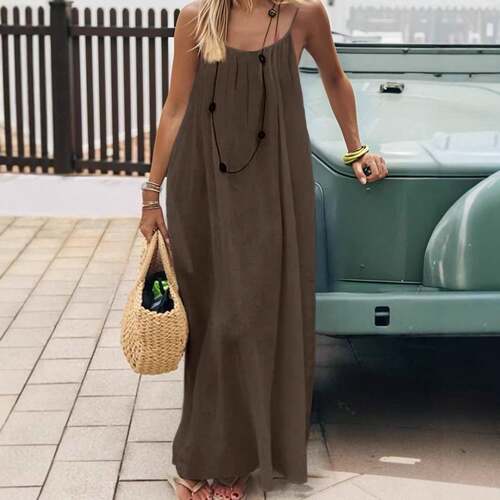 Backless Dress Women Womenswear Casual Sleeveless Tank