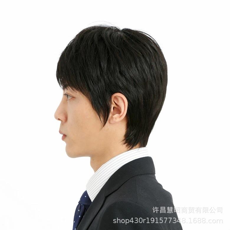 新款直销假发男短发韩版中老年头套高温丝平头寸头发整顶中年男士