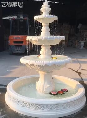 欧式庭院流水雕塑婚礼三层喷泉景观装饰住宅花园鱼塘大型水景装饰