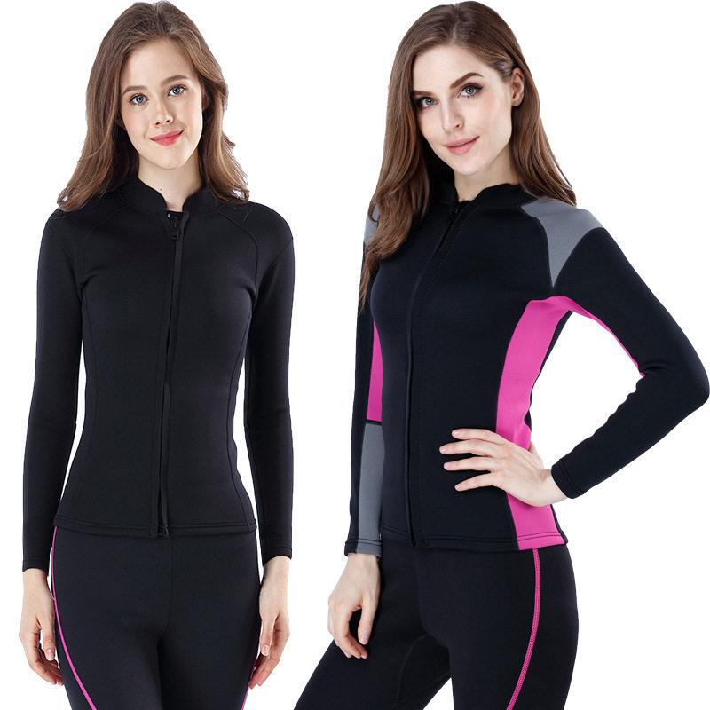 现货女士泳衣加厚保暖橡胶潜水上衣潜水运动服饰冲浪服厂家直供