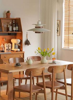 欧实木餐桌家XR-12459北小户型长条工作餐台民宿餐厅桌椅组合休闲