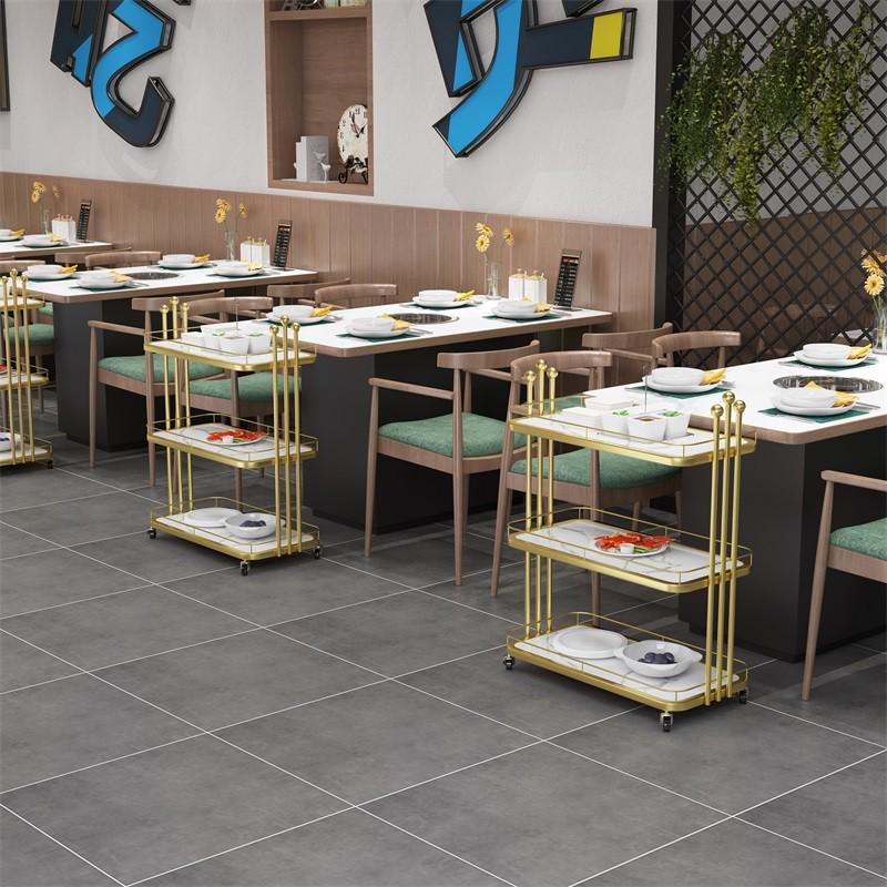 火锅店放菜架菜品置物架厨房小推车餐车收纳架可移动烧烤带轮架子