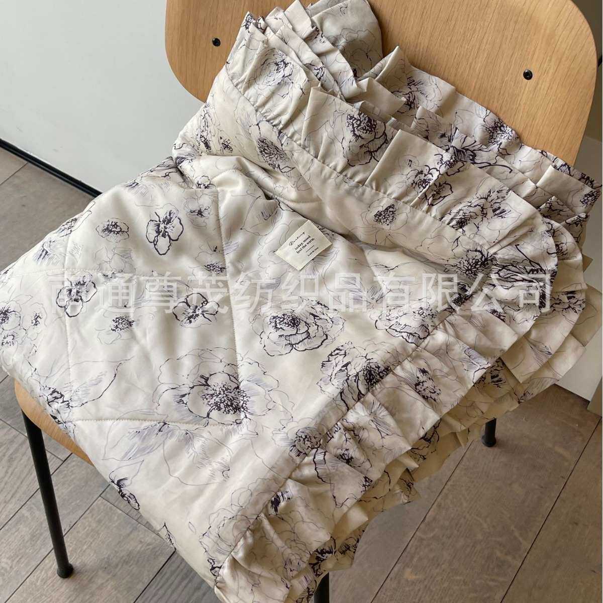 被子被被亲花边品芯清新夏季小双人夏小肤空调素色床被被子薄被