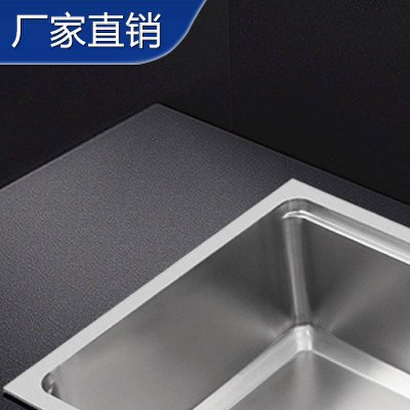 拉丝港湾304不锈钢手工水盆厨房洗菜盆侧下水窄长型水槽大单槽