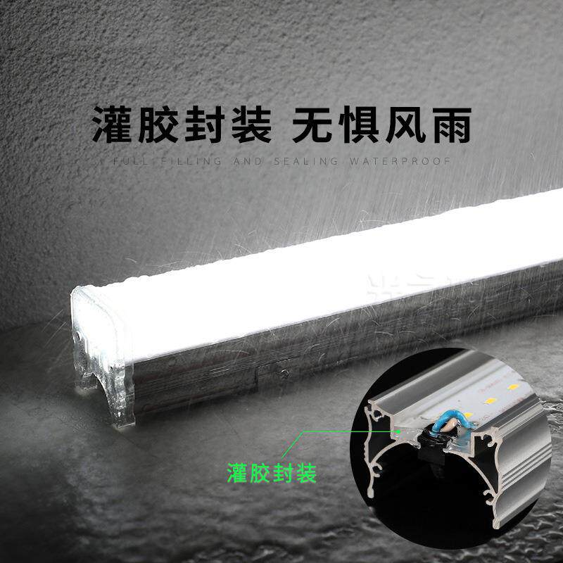led线条灯外控RGB方形金黄光跑马灯超宽轮廓酒店楼房亮化七彩灯管