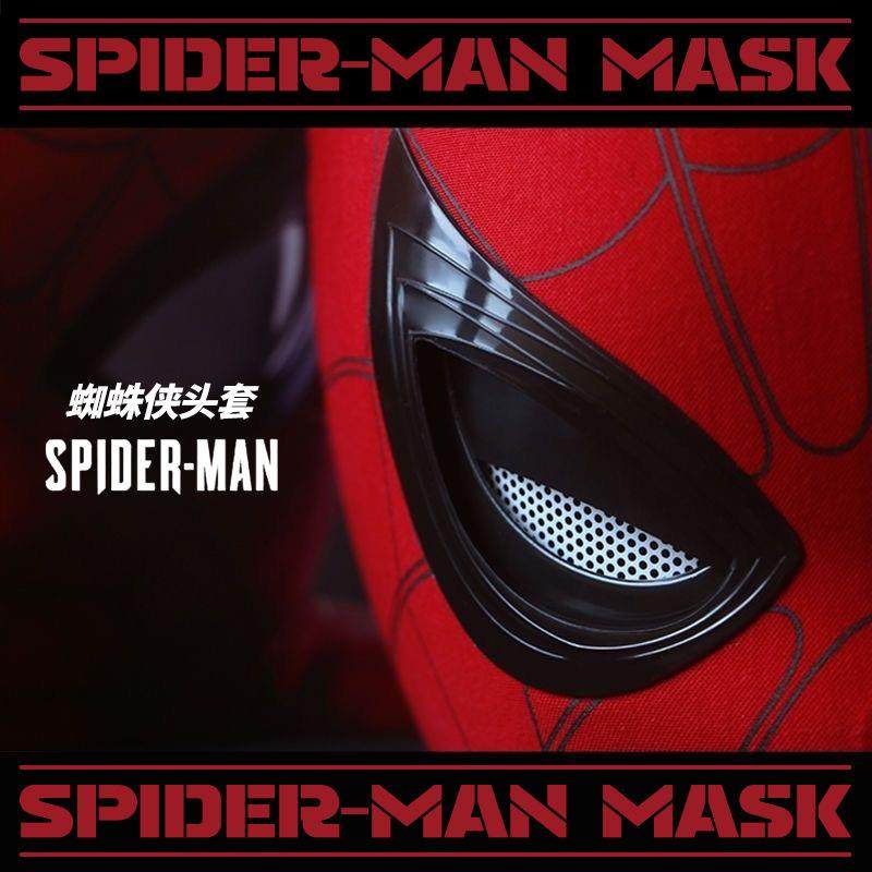 抖音爆款漫威蜘蛛侠迈尔斯头套眼睛可动电动遥控面具cos头盔玩具