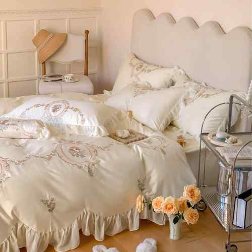 A6L茉莉庄刺园1︱00支法式浪漫公主件套F699TT6纯棉长四绒棉绣花