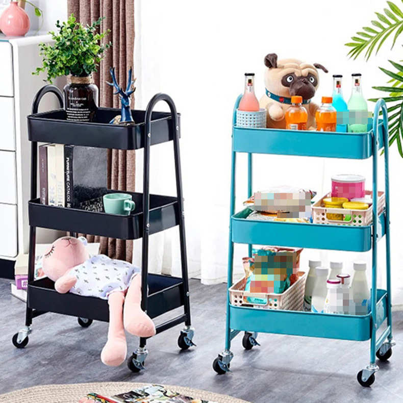 A字车家用小推车置物架厨房落地式夹缝置物架床头收纳 简易置物架