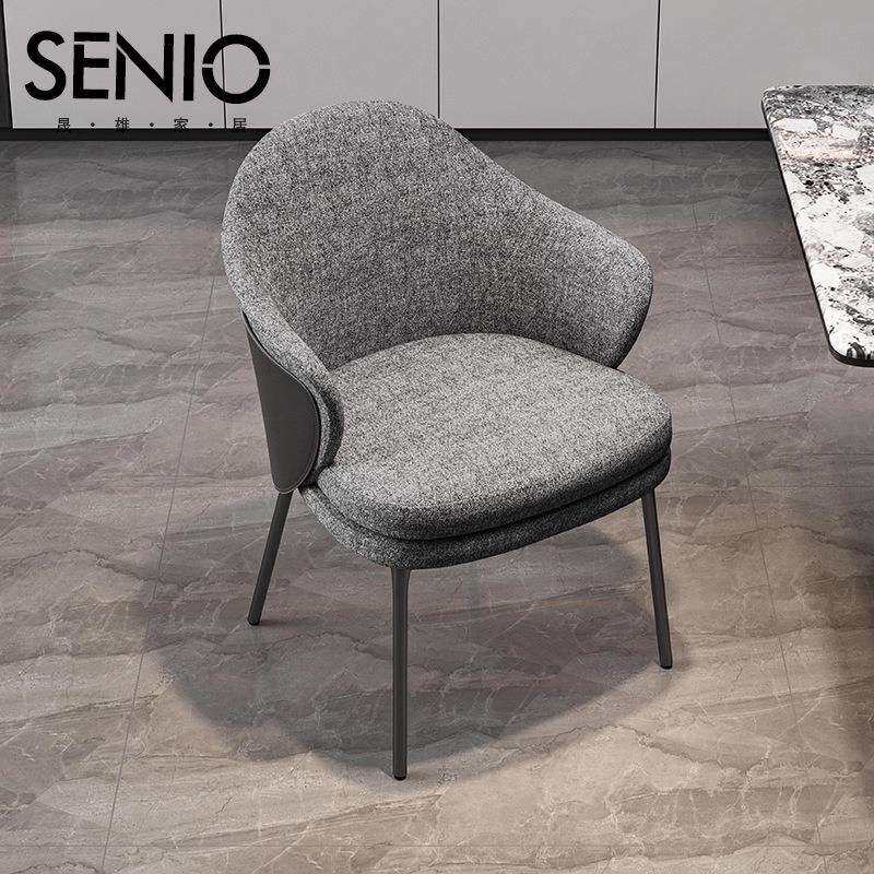 轻奢餐椅现代简约餐桌椅餐厅椅子家用客厅极简休闲椅茶台椅Angie