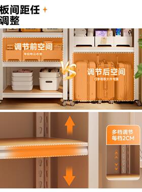 钢骨家用置物架多层收纳架简约白色储物柜大件物品被褥摆放陈列架