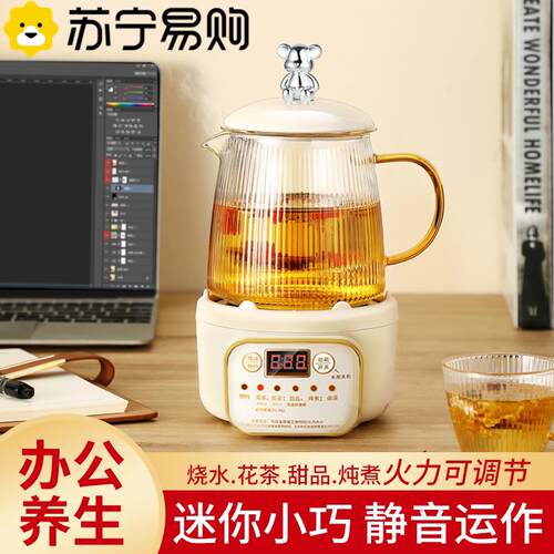 苏宁迷你养生壶家用多功能办公室小型煮茶壶煮茶器2025新款2872