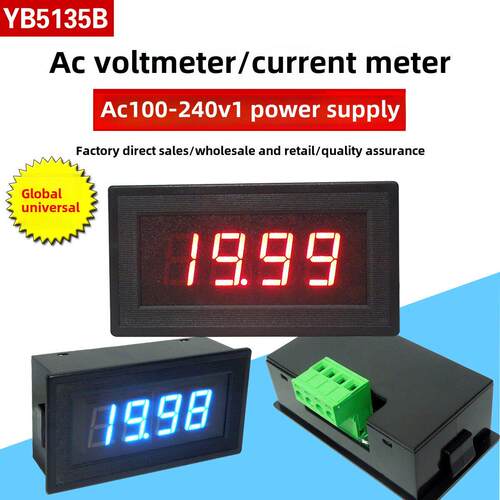 Yb5135B Led数字交流电压表数字显示交流电流表检测显示220V电源