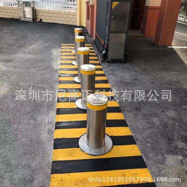 不锈钢成品活动式车挡幼儿园小学校园大门路口浅埋隐藏自动升降桩