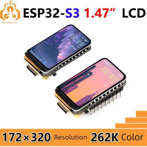 Esp32-S3开发板1.47英寸Lcd显示屏1.47B Sd卡插槽172×320 Rgb Le