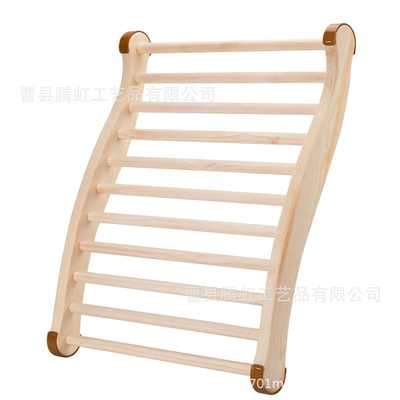 现货木制桑拿靠背S型桑拿房靠背汗蒸房波浪形木制靠背桑拿房配件