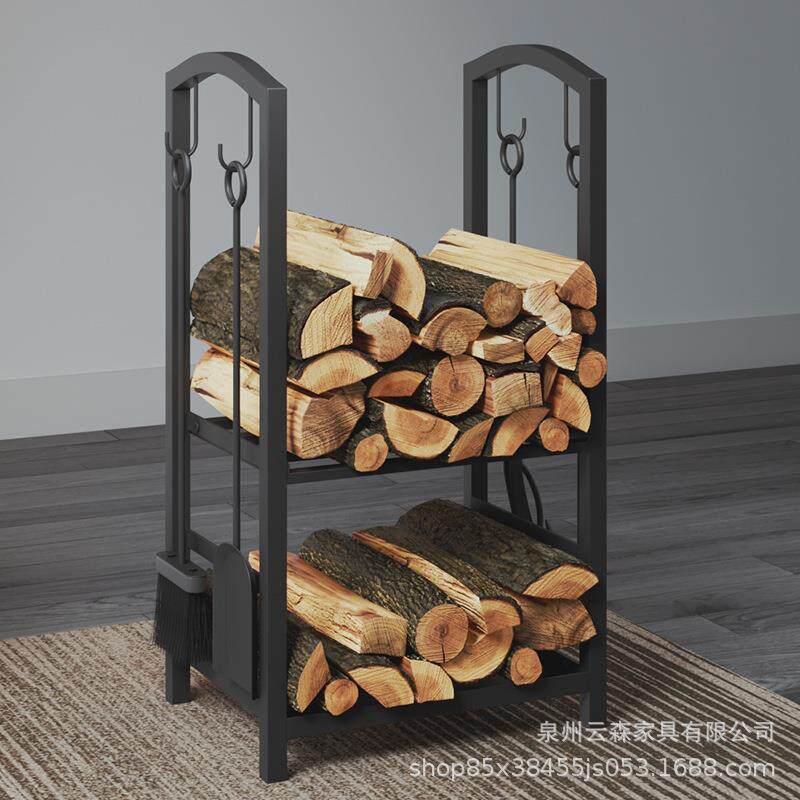 欧式铁艺烤炉工具壁炉架配件柴火架火炉工具四件套木柴架置物架