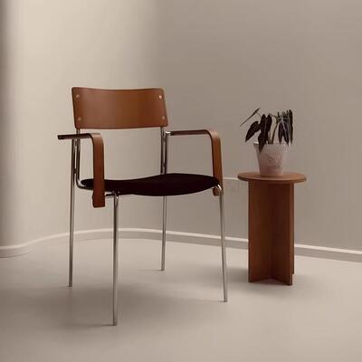 中古风实木餐椅vintage高级设计师客厅餐桌靠背家用复古网红瑟芬