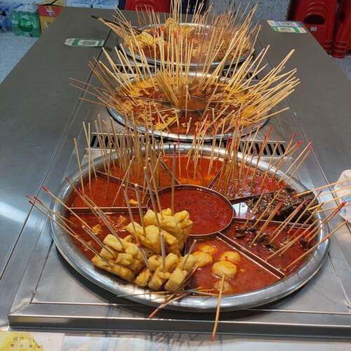 不锈钢圆形火锅桌多人商用串串桌支持定制餐饮设备益阳麻辣烫