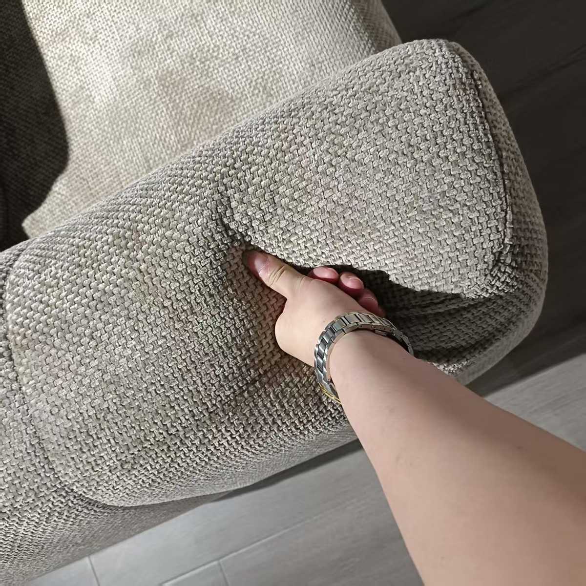 布艺沙发布雷慵懒设计沙发四人模块师大沙发尼尔白雪客厅泽棉麻