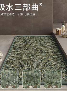 跨境现代简约宝格纹地垫卫生间浴室地垫耐脏门垫固定柔软吸水防滑