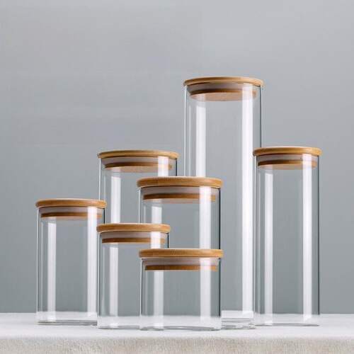Glass Jar With Lid Cookie Kitchen Storage Jars And Lids Maso