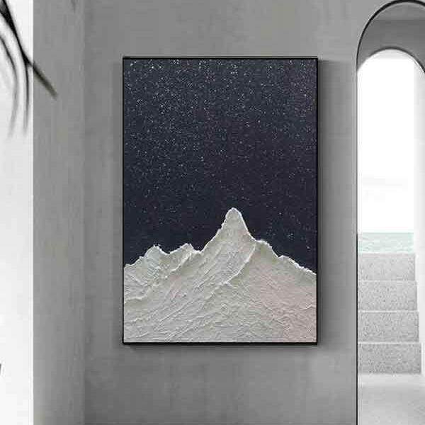 肌理手绘油画星夜客厅装饰画玄关挂画纯手工抽象画简约现代