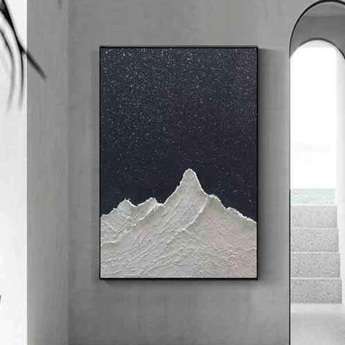 肌理手绘油画星夜客厅装饰画玄关挂画纯手工抽象画简约现代