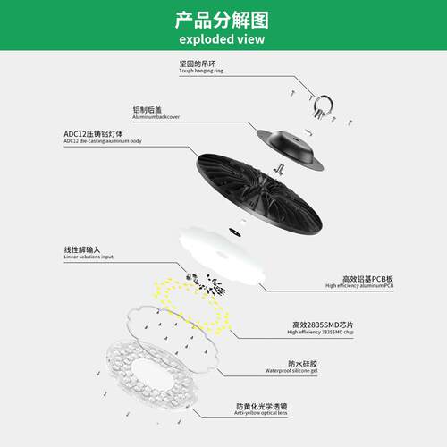 UFO High bay light 仓库照明飞碟灯100W150W200W工厂LED工矿灯