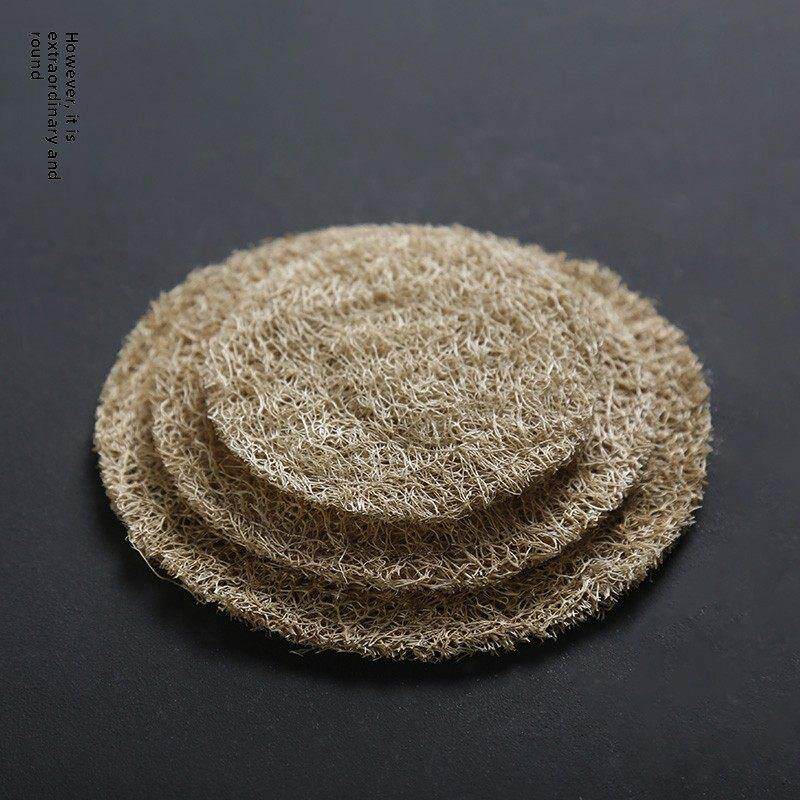 日式丝瓜络禅意养壶垫 藤茶杯垫紫砂壶杯托 茶道竹木茶具配件壶承