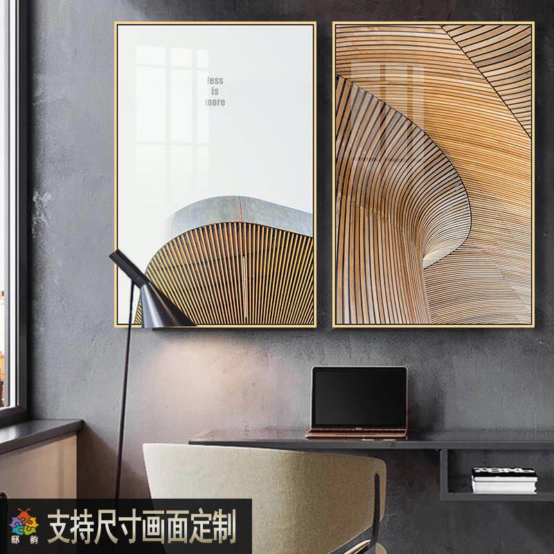 客厅沙发背景墙挂画网红餐厅墙壁画现代轻奢风建筑玄关装饰画高端