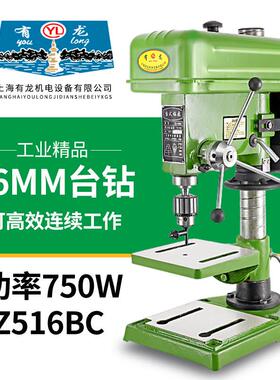 有龙Z516BC台式钻床多功能台式钻床工业大功率550w750w钻铣攻三用