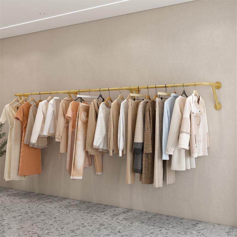服装展示架墙上壁挂女装童装店货架挂衣架简约铁艺服装侧挂陈列架