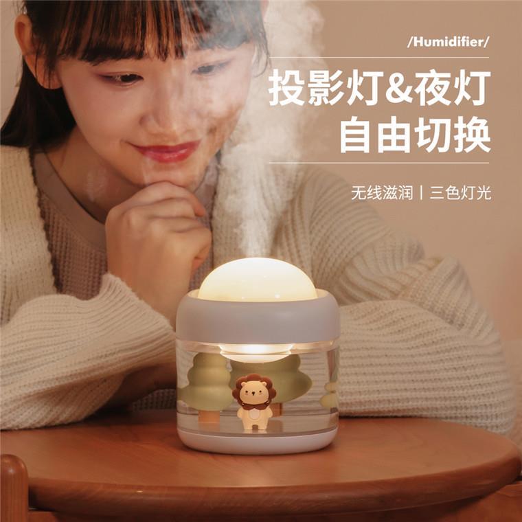 2025新款水上乐园投影加湿器新奇特送女友礼物萌宠公仔投影补水仪