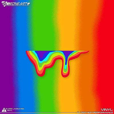 Eone反光汽车贴纸液体彩虹侧面流体效果车身玻璃行李箱电动汽车贴