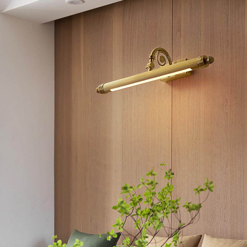 北欧全铜镜前灯法式LED照画壁灯浴室镜柜补光灯卧室化妆灯免打孔