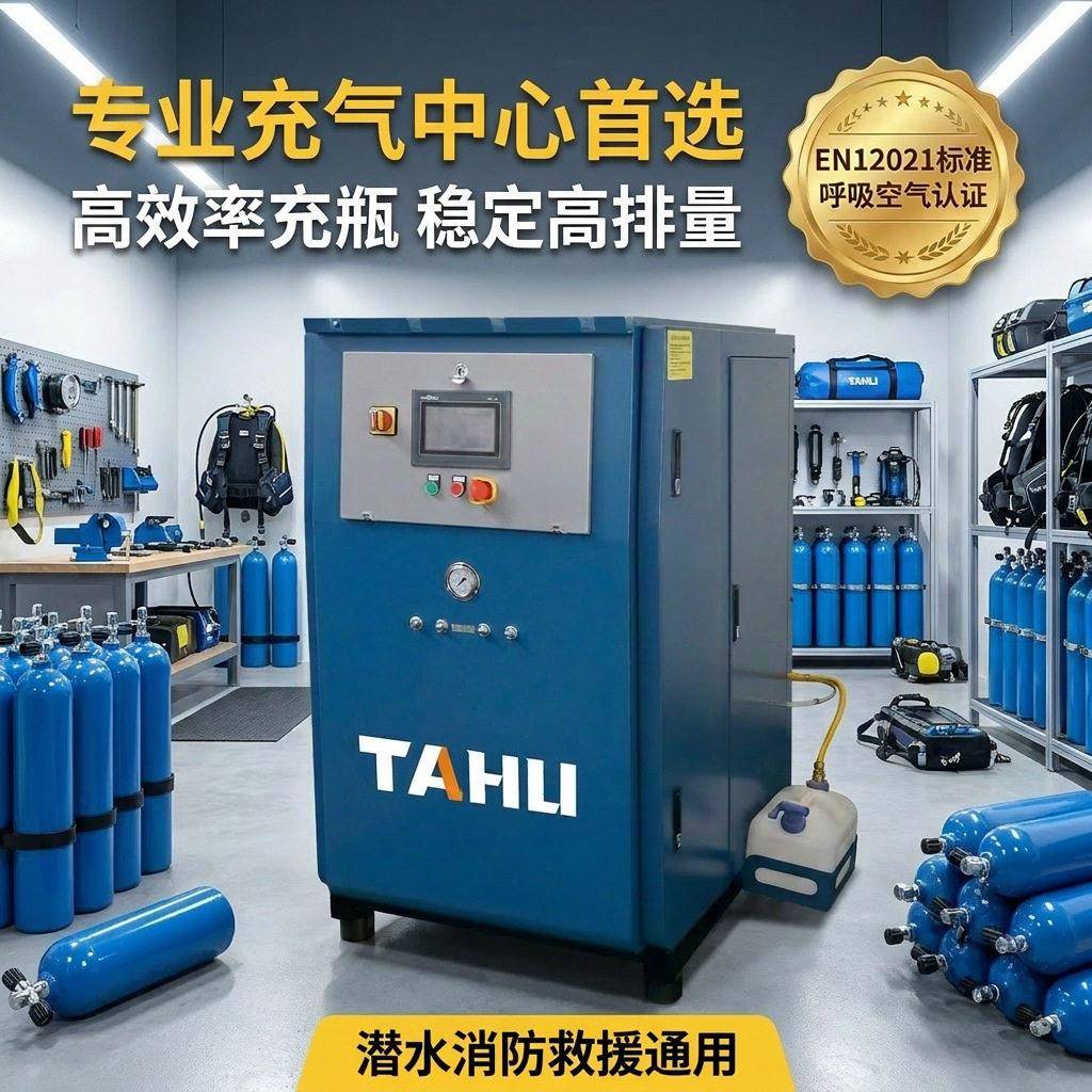 TAHU箱式低噪全自动压呼吸空气压缩机消防潜水气填充泵42Mpa
