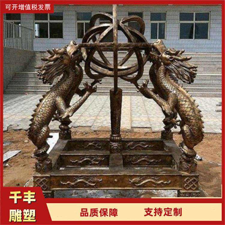 地震仪摆件大型铜雕地动仪古代地震仪浑天仪景观雕塑摆件