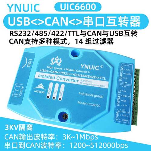 CAN转RS232 485 422 TTL串口线485转USB互转器工业级高速串口通信